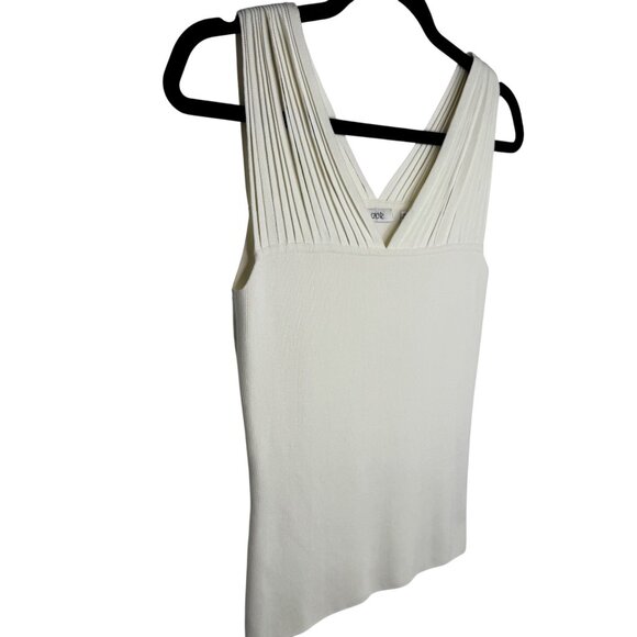 Vintage Cache Ivory Multistrap Stretch Knit V Neck Top Old Money Size Medium - Picture 7 of 7